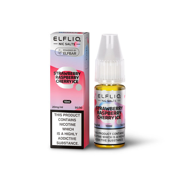 Никотинова сол Elfliq Strawberry Raspberry Cherry Ice 20mg 10ml